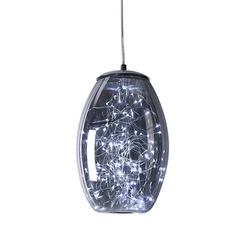 Jar Living Room Ceiling Lighting Blue Glass LED Contemporary Pendant Light Fixture Clearhalo 'Ceiling Lights' 'Glass shade' 'Glass' 'Modern Pendants' 'Modern' 'Pendant Lights' 'Pendants' Lighting' 303017