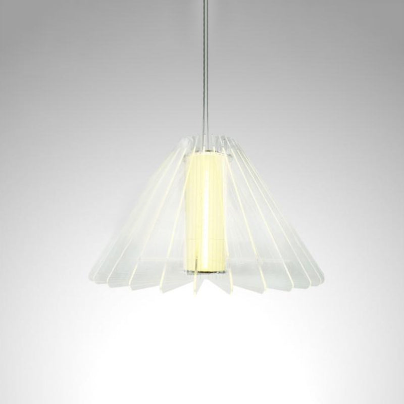 Wide Flare Pendant Lighting Modernist Clear Glass 1 Head Dining Room Ceiling Hanging Light Clearhalo 'Ceiling Lights' 'Glass shade' 'Glass' 'Modern Pendants' 'Modern' 'Pendant Lights' 'Pendants' Lighting' 303045