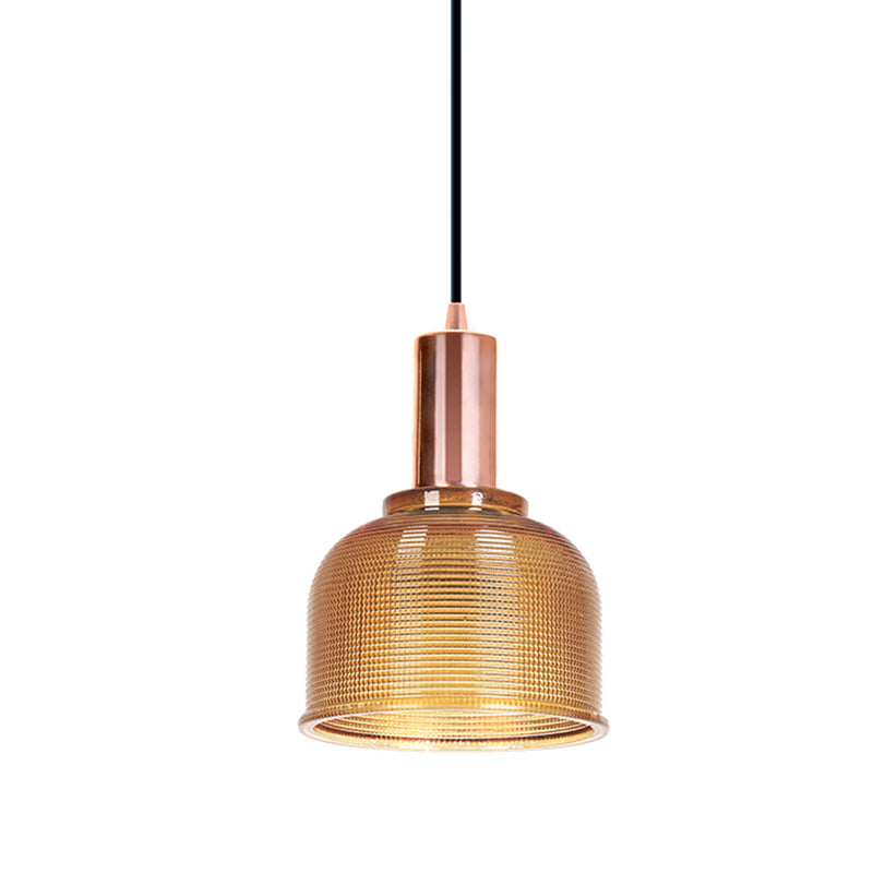 Dome Hanging Light Modernism Amber/Clear Glass 1 Bulb Living Room Pendant Lighting Fixture Clearhalo 'Ceiling Lights' 'Chandeliers' 'Glass shade' 'Glass' 'Modern Pendants' 'Modern' 'Pendant Lights' 'Pendants' Lighting' 303148