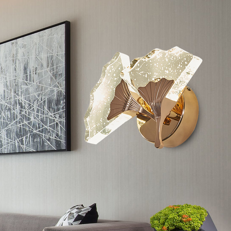 Ginkgo Bedroom Wall Sconce Light Vintage Bubble Crystal 1/2 Heads Gold LED Wall Lighting in Warm/White Light 2.0 Gold Clearhalo 'Wall Lamps & Sconces' 'Wall Lights' Lighting' 303186