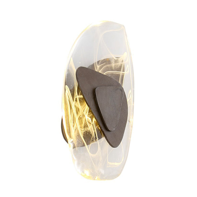 Geometric Crystal Wall Light Simple LED Dining Room Wall Sconce Lighting in Black/Brown/Gold, Warm/White Light Clearhalo 'Wall Lamps & Sconces' 'Wall Lights' Lighting' 303264