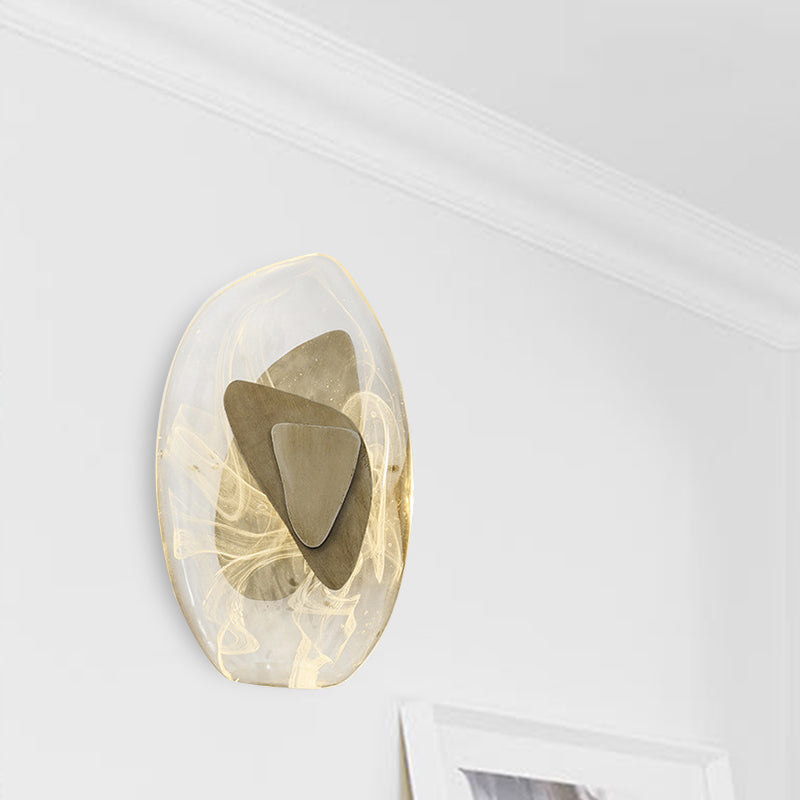 Geometric Crystal Wall Light Simple LED Dining Room Wall Sconce Lighting in Black/Brown/Gold, Warm/White Light Clearhalo 'Wall Lamps & Sconces' 'Wall Lights' Lighting' 303270