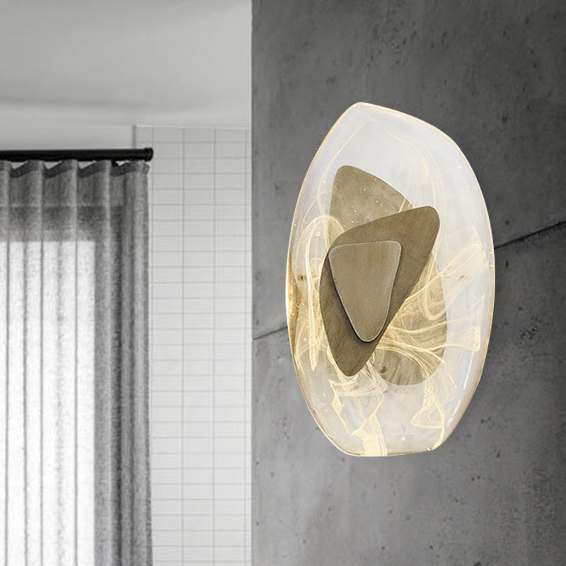 Geometric Crystal Wall Light Simple LED Dining Room Wall Sconce Lighting in Black/Brown/Gold, Warm/White Light Clearhalo 'Wall Lamps & Sconces' 'Wall Lights' Lighting' 303271