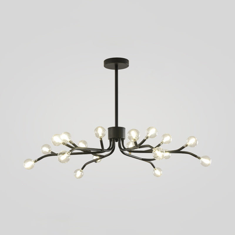 Molecular LED Chandelier Pendant Lighting Modernist Clear Glass 18 Lights Black Ceiling Lamp Fixture Clearhalo 'Ceiling Lights' 'Chandeliers' 'Glass shade' 'Glass' 'Modern Chandeliers' 'Modern' Lighting' 303469