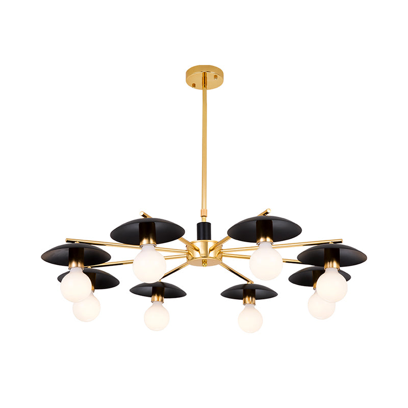 Metal Radial Hanging Chandelier Modernist 6/8 Heads Black and Gold Finish Ceiling Pendant Lamp for Living Room Clearhalo 'Ceiling Lights' 'Chandeliers' 'Modern Chandeliers' 'Modern' Lighting' 303629