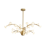 33 Bulbs Flower Chandelier Light Modernism Frosted Glass Suspended Lighting Fixture in Gold Clearhalo 'Ceiling Lights' 'Chandeliers' 'Glass shade' 'Glass' 'Modern Chandeliers' 'Modern' Lighting' 303807