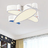 Acrylic and Metal Plane Flush Mount Light Boys Bedroom Cartoon Eye-Caring LED Ceiling Lamp White Clearhalo 'Ceiling Lights' 'Close To Ceiling Lights' 'Close to ceiling' 'Flush mount' Lighting' 30504