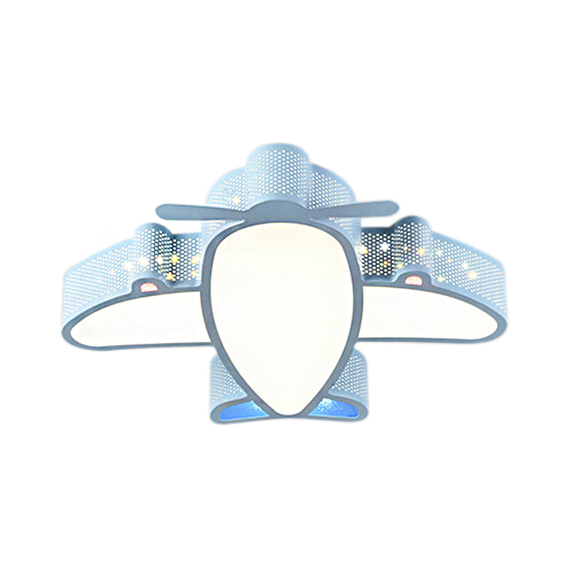 Acrylic and Metal Plane Flush Mount Light Boys Bedroom Cartoon Eye-Caring LED Ceiling Lamp Clearhalo 'Ceiling Lights' 'Close To Ceiling Lights' 'Close to ceiling' 'Flush mount' Lighting' 30510