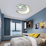 Crescent and Star Flush Ceiling Light Cartoon Acrylic LED Ceiling Lamp for Girls Boys Bedroom Clearhalo 'Ceiling Lights' 'Close To Ceiling Lights' 'Close to ceiling' 'Flush mount' Lighting' 30550