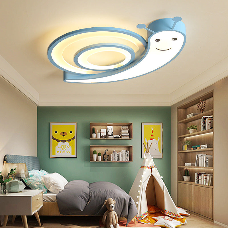 Acrylic Cute Snail Flush Mount Light Kindergarten Bedroom Cartoon LED Ceiling Lamp Blue Clearhalo 'Ceiling Lights' 'Close To Ceiling Lights' 'Close to ceiling' 'Flush mount' Lighting' 30564