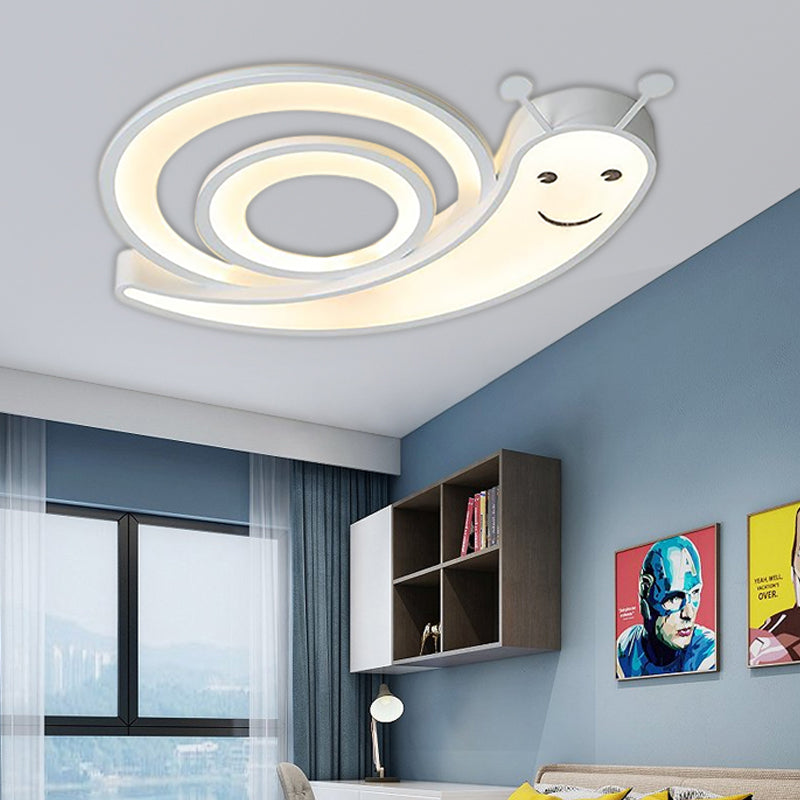 Acrylic Cute Snail Flush Mount Light Kindergarten Bedroom Cartoon LED Ceiling Lamp White Clearhalo 'Ceiling Lights' 'Close To Ceiling Lights' 'Close to ceiling' 'Flush mount' Lighting' 30567