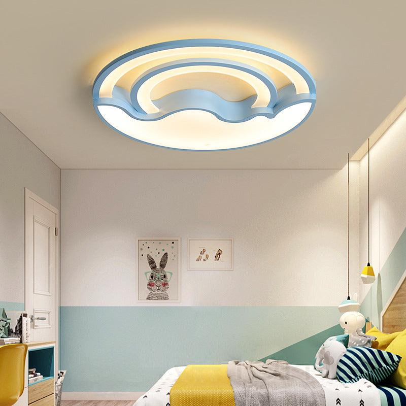 Child Bedroom Round Flush Mount Light Acrylic Modern Stylish Macaron LED Ceiling Lamp Clearhalo 'Ceiling Lights' 'Close To Ceiling Lights' 'Close to ceiling' 'Flush mount' Lighting' 30578