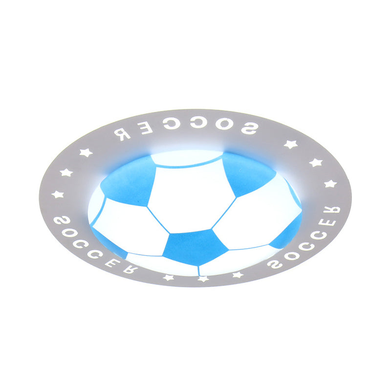 Kid Bedroom Flat Football Flush Mount Light Metal Acrylic Sport Style LED Ceiling Lamp Clearhalo 'Ceiling Lights' 'Close To Ceiling Lights' 'Close to ceiling' 'Flush mount' Lighting' 30664