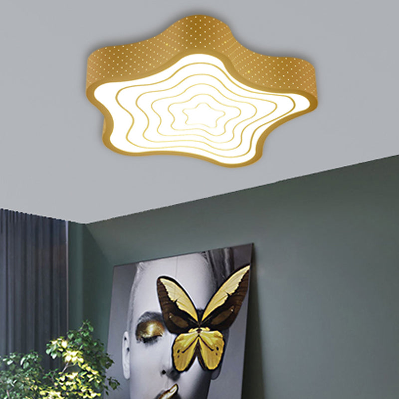 Cartoon Lovely Flush Mount Light Acrylic Metal White LED Ceiling Lamp for Game Room Kid Bedroom White Star Clearhalo 'Ceiling Lights' 'Close To Ceiling Lights' 'Close to ceiling' 'Flush mount' Lighting' 30703