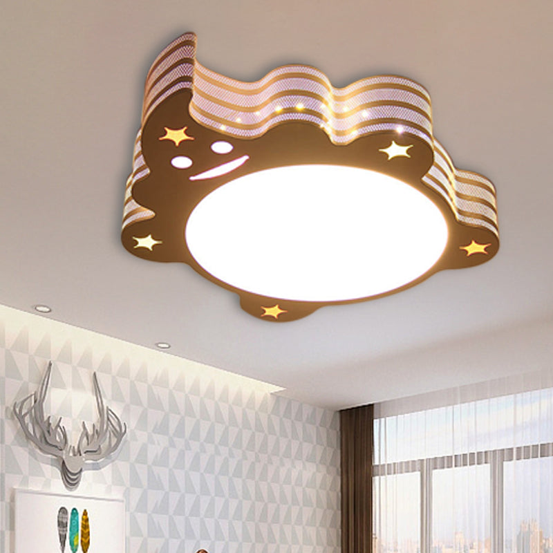 Cartoon Lovely Flush Mount Light Acrylic Metal White LED Ceiling Lamp for Game Room Kid Bedroom White Starfish Clearhalo 'Ceiling Lights' 'Close To Ceiling Lights' 'Close to ceiling' 'Flush mount' Lighting' 30706