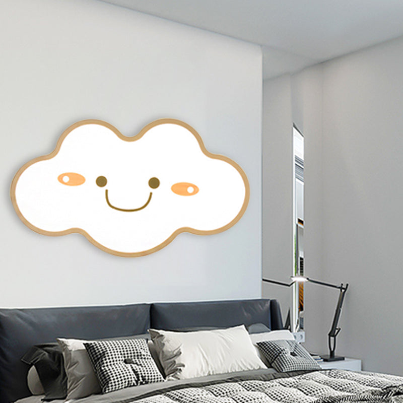 Acrylic Shy Cloud Flush Ceiling Light Child Bedroom Cartoon LED Ceiling Fixture in White White Clearhalo 'Ceiling Lights' 'Close To Ceiling Lights' 'Close to ceiling' Lighting' 30753