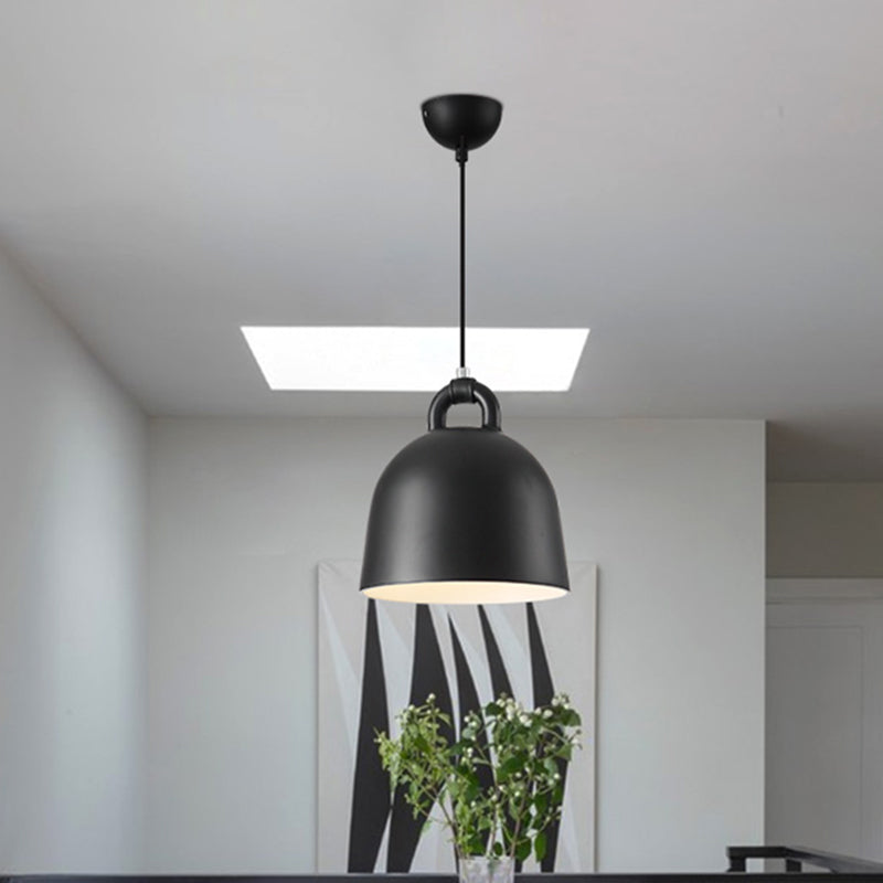 Domed Pendant Lamp Contemporary Metal 1 Light Black Suspension Lighting for Dining Room Black Clearhalo 'Ceiling Lights' 'Modern Pendants' 'Modern' 'Pendant Lights' 'Pendants' Lighting' 313167