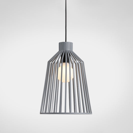 Minimalist Caged Pendulum Light Metal 1 Light Kitchen Pendant Lighting Fixture in Grey Clearhalo 'Ceiling Lights' 'Modern Pendants' 'Modern' 'Pendant Lights' 'Pendants' Lighting' 313173