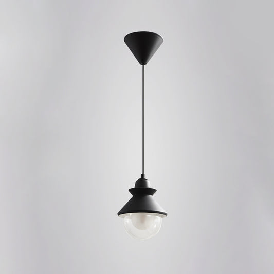 Black Cone Pendant Lighting Contemporary 1 Light Metal Hanging Light Kit with Clear Glass Shade Clearhalo 'Ceiling Lights' 'Modern Pendants' 'Modern' 'Pendant Lights' 'Pendants' Lighting' 313187