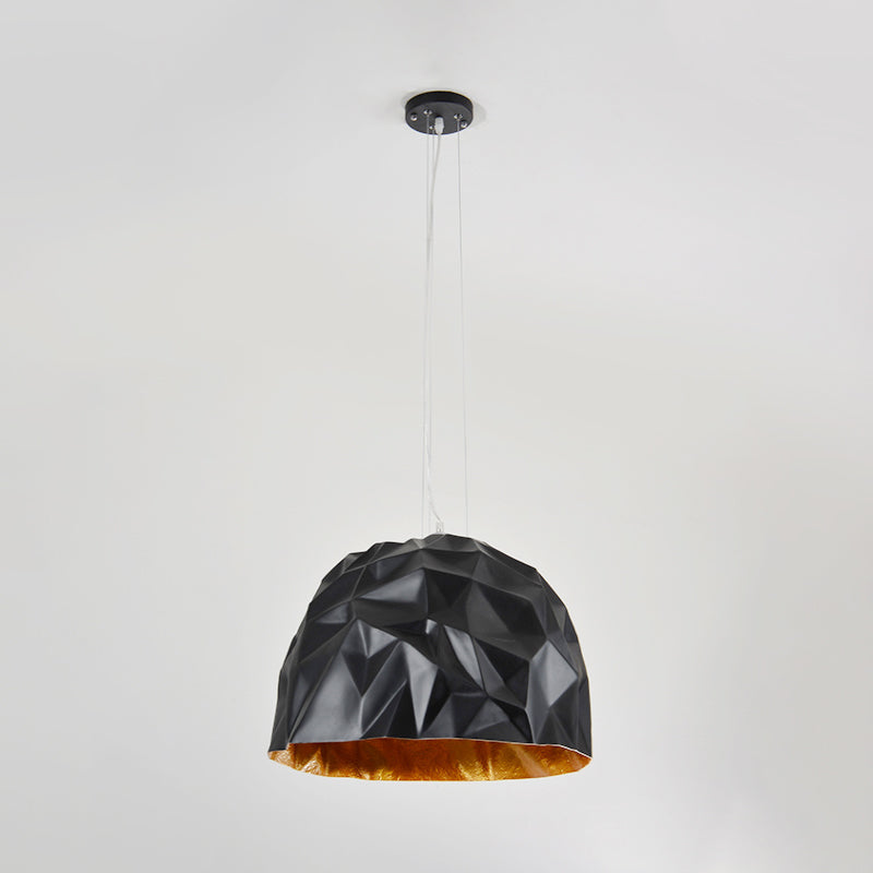 Contemporary Domed Metal Hanging Ceiling Light 1 Light Suspension Pendant in Black/White Clearhalo 'Ceiling Lights' 'Modern Pendants' 'Modern' 'Pendant Lights' 'Pendants' Lighting' 313196