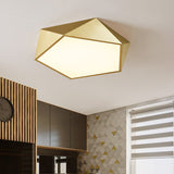 16.5"/20.5" W Pentagon Bedroom Flush Lighting Metal Modernist LED Close to Ceiling Lighting Fixture in Gold Finish Clearhalo 'Ceiling Lights' 'Close To Ceiling Lights' 'Close to ceiling' 'Flush mount' Lighting' 313235