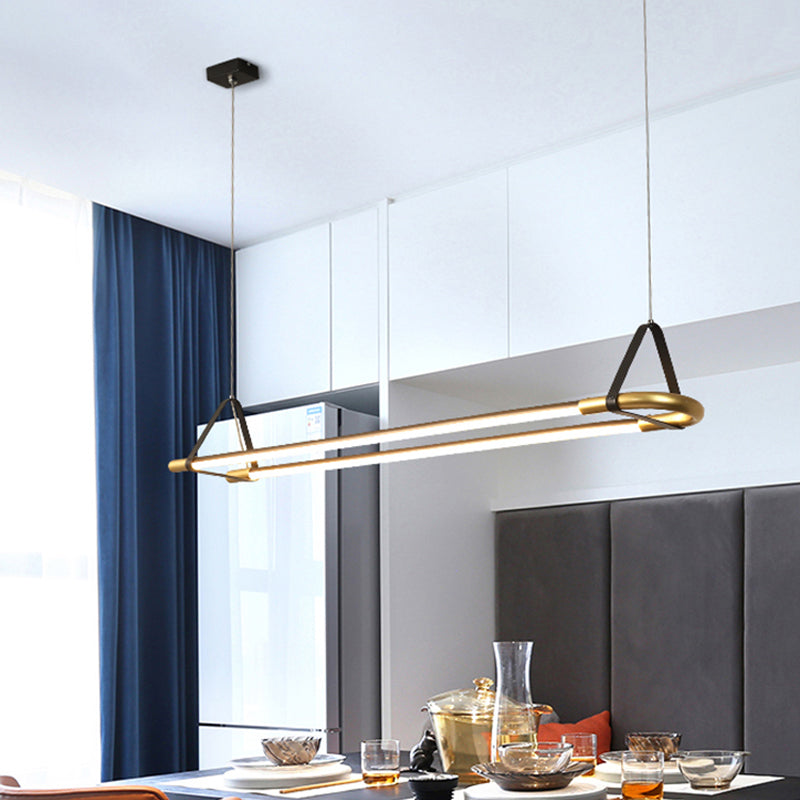 35.5"/47" Wide Linear Pendant Ceiling Light Modern Style 1 Light Black Hanging Lamp Kit Clearhalo 'Ceiling Lights' 'Modern Pendants' 'Modern' 'Pendant Lights' 'Pendants' Lighting' 313261