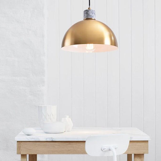 1 Light Kitchen Pendant Lighting Minimalist Brass Hanging Light with Dome Metal Shade Brass Clearhalo 'Ceiling Lights' 'Modern Pendants' 'Modern' 'Pendant Lights' 'Pendants' Lighting' 313269