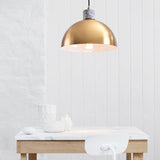 1 Light Kitchen Pendant Lighting Minimalist Brass Hanging Light with Dome Metal Shade Brass Clearhalo 'Ceiling Lights' 'Modern Pendants' 'Modern' 'Pendant Lights' 'Pendants' Lighting' 313269