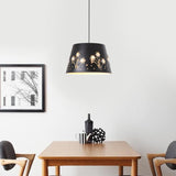 Metal Drum Shaped Hanging Ceiling Light Contemporary 1 Light Black Down Lighting Black Clearhalo 'Ceiling Lights' 'Modern Pendants' 'Modern' 'Pendant Lights' 'Pendants' Lighting' 313298