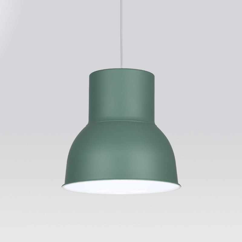 Metal Dome Shade Suspension Pendant Minimalist 10"/14"/15" Wide 1 Light Hanging Light Fixture in Blue/Green Clearhalo 'Ceiling Lights' 'Modern Pendants' 'Modern' 'Pendant Lights' 'Pendants' Lighting' 313311