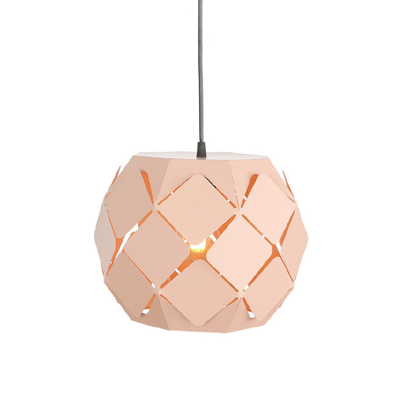 Laser-Cut Hanging Lamp Minimalist Metal 1 Light Living Room Pendant Lighting in Pink Clearhalo 'Ceiling Lights' 'Modern Pendants' 'Modern' 'Pendant Lights' 'Pendants' Lighting' 313320