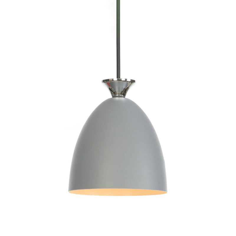 Domed Pendant Lighting Minimalist Metallic 1 Light Grey Pendulum Light for Bedroom Clearhalo 'Ceiling Lights' 'Modern Pendants' 'Modern' 'Pendant Lights' 'Pendants' Lighting' 313322