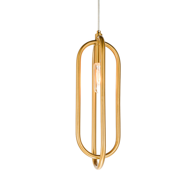 Brass Oval Ring Down Lighting Pendant Modern 1 Light Metal Suspension Light for Living Room Clearhalo 'Ceiling Lights' 'Modern Pendants' 'Modern' 'Pendant Lights' 'Pendants' Lighting' 313336