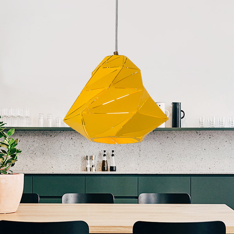 Geometric Pendant Lighting Fixture Modern Metal 1 Light Dining Room Hanging Ceiling Light in Yellow Yellow Clearhalo 'Ceiling Lights' 'Modern Pendants' 'Modern' 'Pendant Lights' 'Pendants' Lighting' 313361