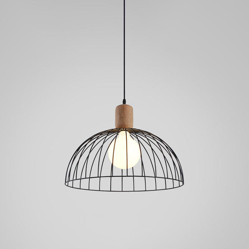 Dome Pendant Lighting Minimalist Metal 1 Head Black Pendulum Light for Living Room Clearhalo 'Ceiling Lights' 'Modern Pendants' 'Modern' 'Pendant Lights' 'Pendants' Lighting' 313366