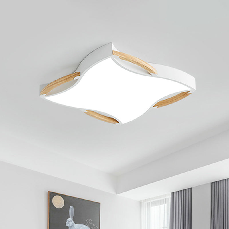 16"/19.5" Wide White Starfish Flush Lighting Modern LED Metal Close to Ceiling Lamp Fixture in White/Natural Light White White Clearhalo 'Ceiling Lights' 'Close To Ceiling Lights' 'Close to ceiling' 'Flush mount' Lighting' 313371