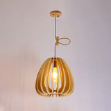 Jar Hanging Lamp Chinese Wood 1 Head Beige Pendant Light Fixture for Living Room Clearhalo 'Ceiling Lights' 'Pendant Lights' 'Pendants' Lighting' 313401