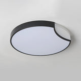 LED Bedroom Flush Mount Lighting with Round Metal Shade Modernist White/Black with Recessed Diffuser in White/Warm Light Clearhalo 'Ceiling Lights' 'Close To Ceiling Lights' 'Close to ceiling' 'Flush mount' Lighting' 313410