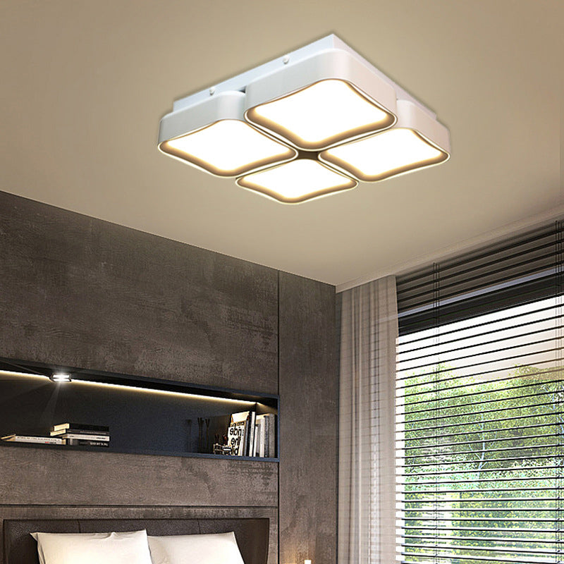 Contemporary Square Flush Lighting Metal LED Bedroom Ceiling Mounted Fixture in 3 Color Light Clearhalo 'Ceiling Lights' 'Close To Ceiling Lights' 'Close to ceiling' 'Flush mount' Lighting' 313426