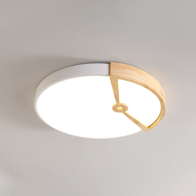 16"/19.5" Wide Metal Round Ceiling Light Fixture Modernist LED White Flush Mount Lamp in White/Warm Light Clearhalo 'Ceiling Lights' 'Close To Ceiling Lights' 'Close to ceiling' 'Flush mount' Lighting' 313526