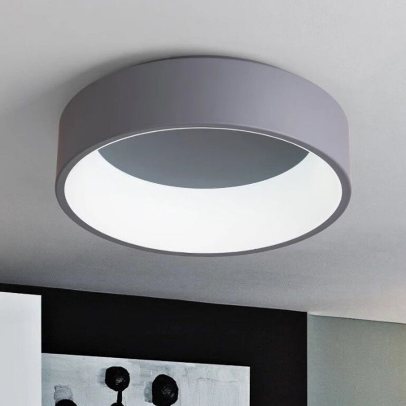 18"/23.5" Wide Grey Circular Flush Ceiling Lamp Modern LED Metal Flush Mount Light in White/Warm Light Clearhalo 'Ceiling Lights' 'Close To Ceiling Lights' 'Close to ceiling' 'Flush mount' Lighting' 313632