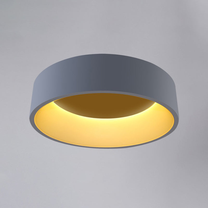 18"/23.5" Wide Grey Circular Flush Ceiling Lamp Modern LED Metal Flush Mount Light in White/Warm Light Grey Warm Clearhalo 'Ceiling Lights' 'Close To Ceiling Lights' 'Close to ceiling' 'Flush mount' Lighting' 313634