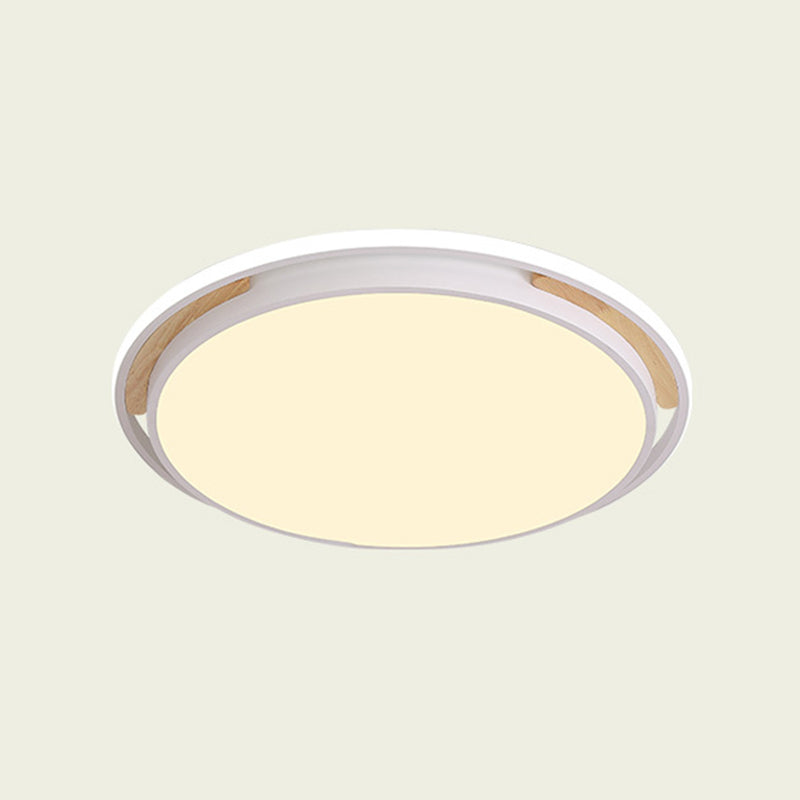 Square/Round Metal Flush Lighting Contemporary Grey/White LED Close to Ceiling Lamp Fixture in White/Warm Light, 14"/18"/22" W White Warm Clearhalo 'Ceiling Lights' 'Close To Ceiling Lights' 'Close to ceiling' 'Flush mount' Lighting' 313640