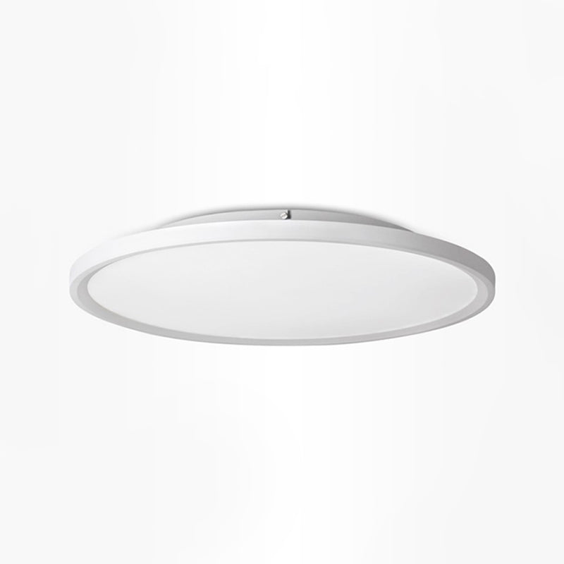 Modernist LED Flush Mount Lighting with Metal Shade White/Black Ring Close to Ceiling Lamp Fixture with Acrylic Diffuser in White/Warm Light, 16"/19.5" Dia Clearhalo 'Ceiling Lights' 'Close To Ceiling Lights' 'Close to ceiling' 'Flush mount' Lighting' 313648