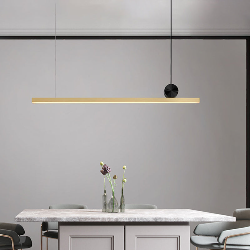 Gold Finish Linear Pendant Lighting Minimalist 34.5"/46.5" Wide LED Acrylic over Island Lighting Gold Clearhalo 'Ceiling Lights' 'Island Lights' Lighting' 313676