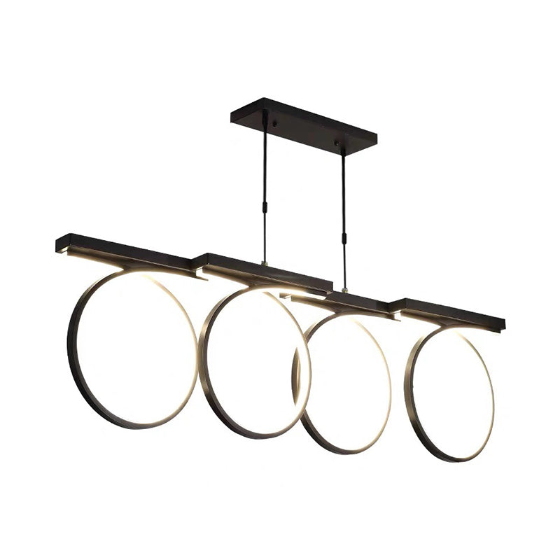 Circular Acrylic Chandelier Pendant Modernist LED Black/Gold Ceiling Lamp Kit in White/3 Color Light Clearhalo 'Ceiling Lights' 'Chandeliers' 'Modern Chandeliers' 'Modern' Lighting' 313699