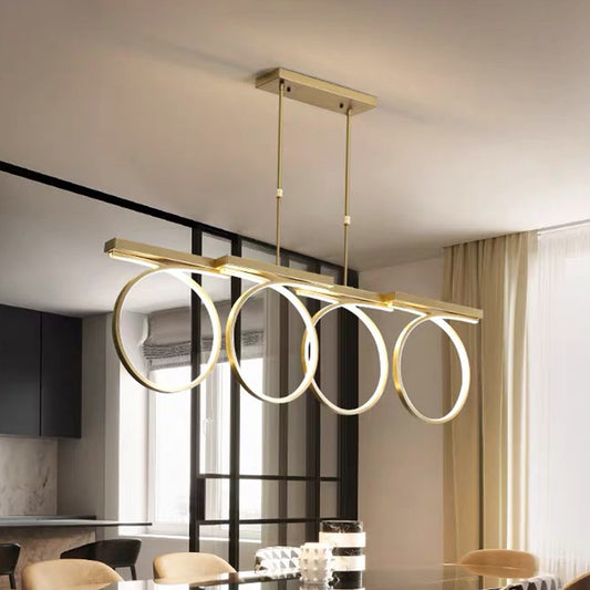 Circular Acrylic Chandelier Pendant Modernist LED Black/Gold Ceiling Lamp Kit in White/3 Color Light Clearhalo 'Ceiling Lights' 'Chandeliers' 'Modern Chandeliers' 'Modern' Lighting' 313702
