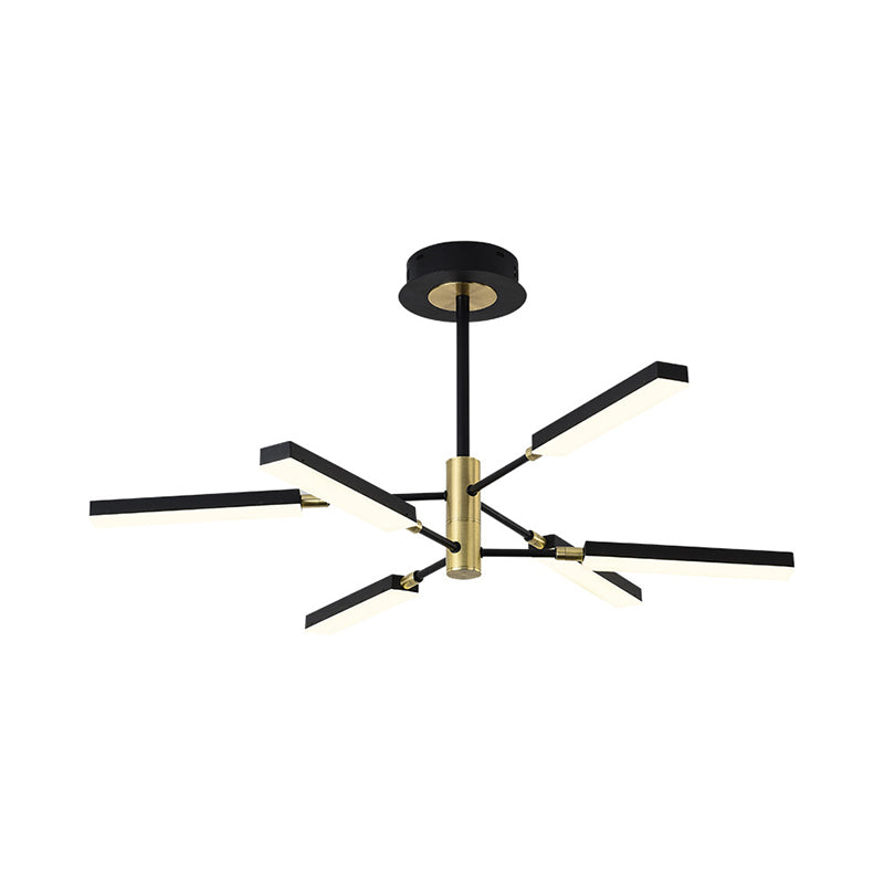 Modern Style Starburst Ceiling Pendant Acrylic 4/6 Lights Black and Gold/White and Gold Chandelier Lamp Clearhalo 'Ceiling Lights' 'Chandeliers' 'Modern Chandeliers' 'Modern' Lighting' 313729