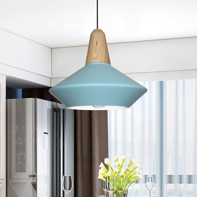 Metal Urn Pendant Light Modernist 1 Bulb Ceiling Suspension Lamp in Blue/Grey for Dining Room Clearhalo 'Ceiling Lights' 'Modern Pendants' 'Modern' 'Pendant Lights' 'Pendants' Lighting' 313753