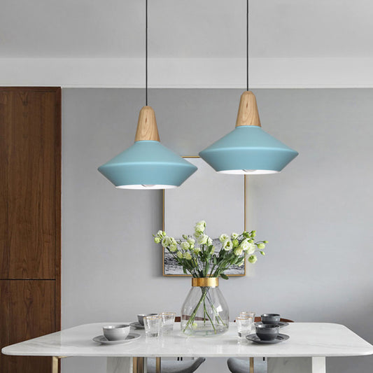 Metal Urn Pendant Light Modernist 1 Bulb Ceiling Suspension Lamp in Blue/Grey for Dining Room Clearhalo 'Ceiling Lights' 'Modern Pendants' 'Modern' 'Pendant Lights' 'Pendants' Lighting' 313754